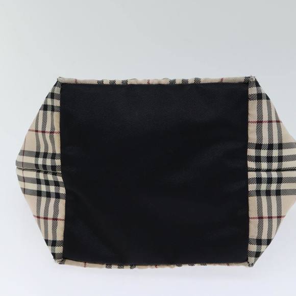 BURBERRY Nova Check Blue Label Hand Bag Nylon Beige Auth kk225 - Picture 5 of 16